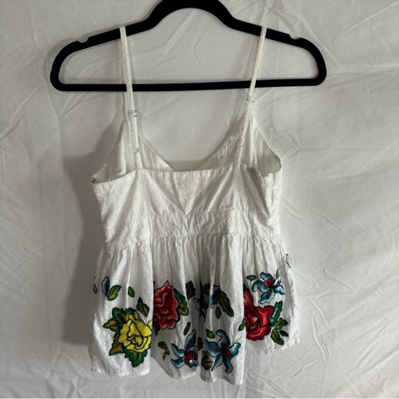Maeve Anthropologie Sereno White Embroidered Rose Sleeveless Camisole Top Size 0 - Picture 5 of 9